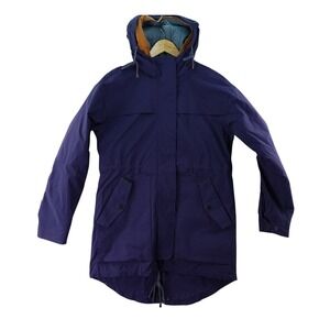 REI Cooperative Men's Small Navy Blue Hooded Parka Jacket "A Wilderness Spirit"